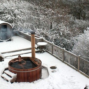 Wood-fired hot tub with a view, Forest of Dean, Dec/Jan 2013